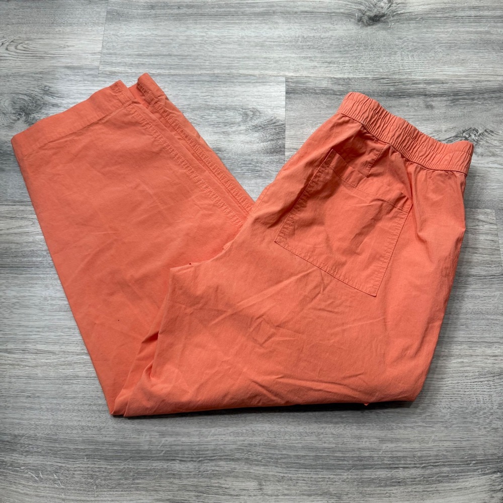 Chicos Zenergy Coral Orange‎ Crop Cargo Pants Womens 2 Large Elastic Stretch